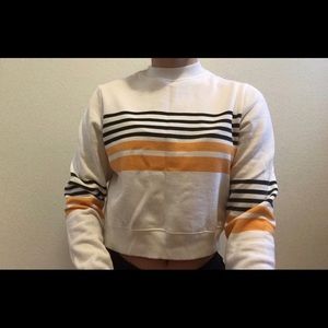 striped crop sweatshirt